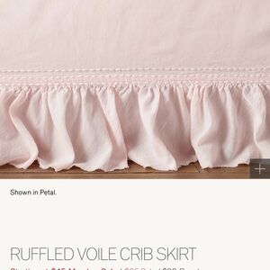 Restoration Hardware Pink Ruffled Voile Crib Skirt